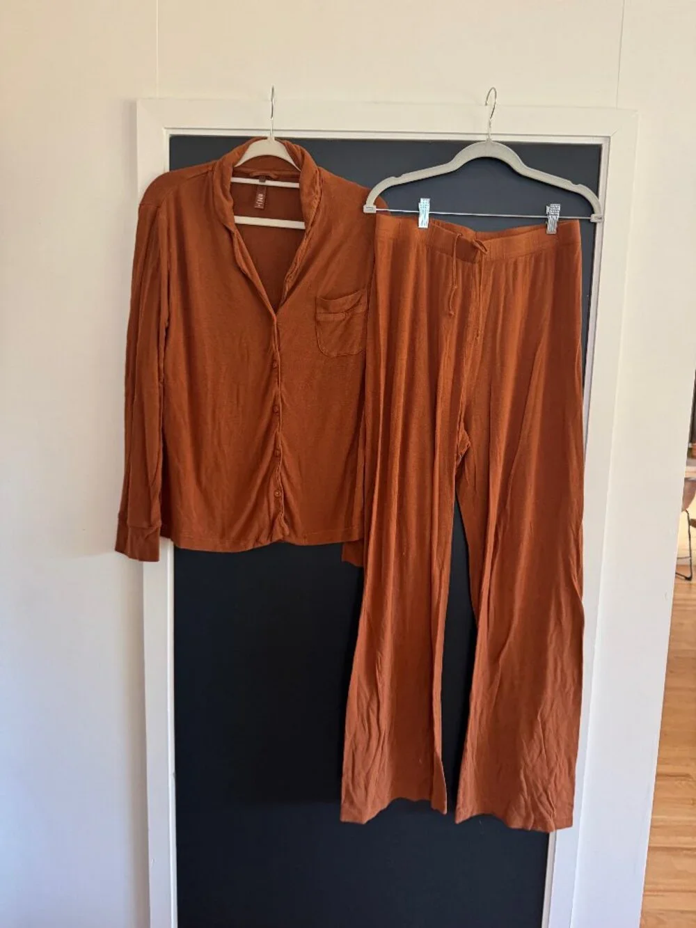 SKIMS Sleep Long Sleeve Button Up Set M - Picture 1 of 10